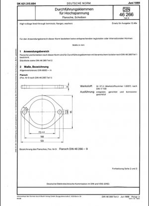 Terminales de paso de alto voltaje; bridas, arandelas