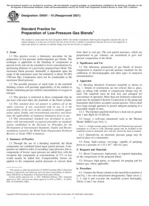 Práctica estándar para la preparación de mezclas de gases a baja presión