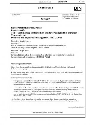 Explosivos para uso civil - Explosivos altos - Parte 7: Determinación de la seguridad y confiabilidad a temperaturas extremas