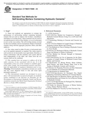 Métodos de prueba estándar para morteros autonivelantes que contienen cementos hidráulicos (paquete PDF estándar + Redline)