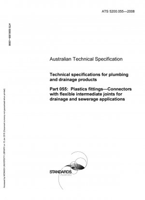 Especificaciones técnicas para productos de fontanería y drenaje - Accesorios de plástico - Conectores con juntas intermedias flexibles para aplicaciones de drenaje y alcantarillado