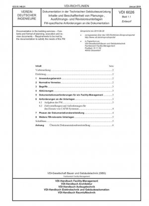 Documentación en las instalaciones de edificación – Contenido y formato de los documentos de planificación, ejecución y revisión