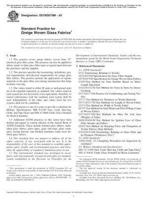 Práctica estándar para telas de vidrio tejidas Greige (paquete PDF estándar + Redline)