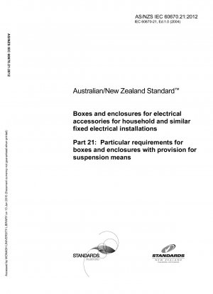 Cajas y envolventes para accesorios eléctricos para instalaciones eléctricas fijas domésticas y similares. Parte 21: Requisitos particulares para cajas y envolventes con provisión para medios de suspensión.