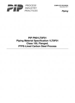 Especificación de material de tubería 1LTOF01 Proceso de acero al carbono revestido con PTFE, con bridas, clase 150
