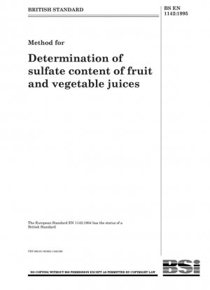Método para determinar el contenido de sulfato en jugos de frutas y verduras.