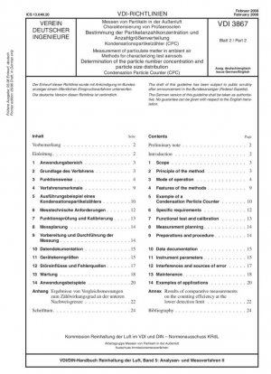 Medición de partículas en el aire ambiente - Métodos para caracterizar los aerosoles de prueba - Determinación de la concentración del número de partículas y la distribución del tamaño de las partículas - Contador de partículas de condensación (CPC)
