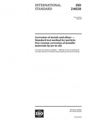 Corrosión de metales y aleaciones. Método de prueba estándar para la corrosión por erosión sin partículas de materiales metálicos mediante chorro en hendidura.