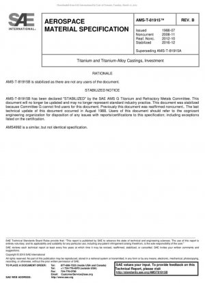 Fundición de titanio y aleaciones de titanio, inversión
