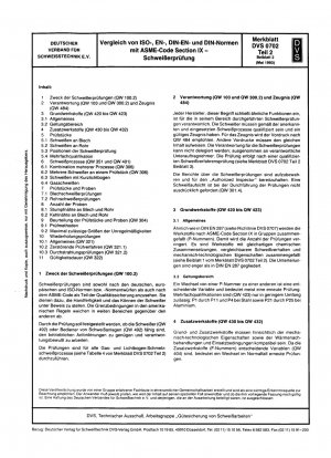 "Comparación de las normas ISO, EN, DIN-EN y DIN con el Código ASME Sección IX; ensayos de soldadura"