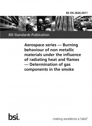 Serie aeroespacial. Comportamiento al fuego de materiales no metálicos bajo la influencia de calor radiante y llamas. Determinación de los componentes del gas en el humo.