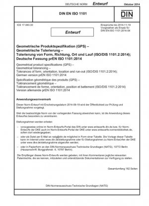 Especificación geométrica del producto (GPS) Tolerancias geométricas Tolerancias de forma, orientación, posicionamiento y deflexión (borrador)