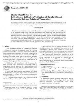 Método de prueba estándar para calibración o verificación de calibración de viscosímetros rotacionales de cilindros concéntricos de velocidad constante
