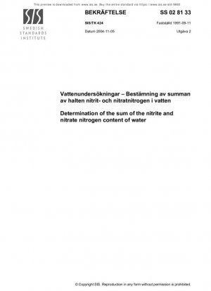 Determinación de la suma del contenido de nitrógeno nítrico y nítrico del agua.