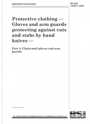 Ropa protectora. Guantes y protectores de brazos que protegen contra cortes y puñaladas con cuchillos de mano. Guantes de cota de malla y protectores de brazos.