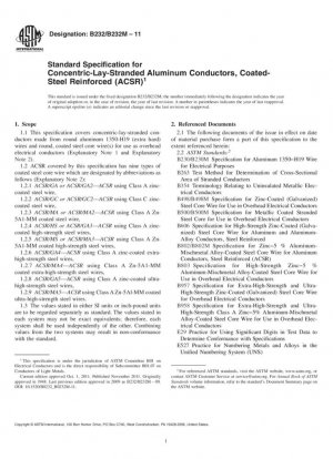 Especificación estándar para conductores de aluminio trenzados concéntricos, reforzados con acero recubierto (ACSR)