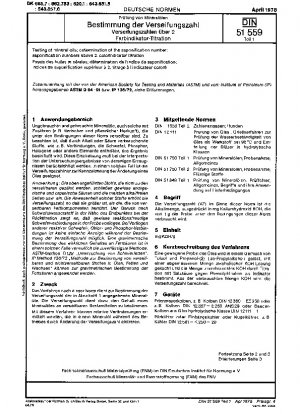 Pruebas de aceites minerales; determinación del índice de saponificación, índices de saponificación superiores a 2, valoración con indicador de color