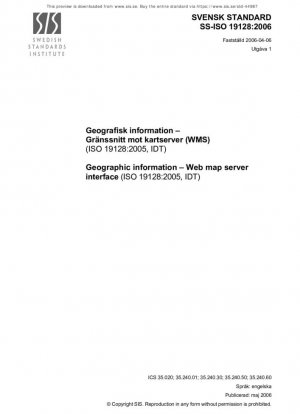 Información geográfica - Interfaz de servidor de mapas web (ISO 19128:2005, IDT)