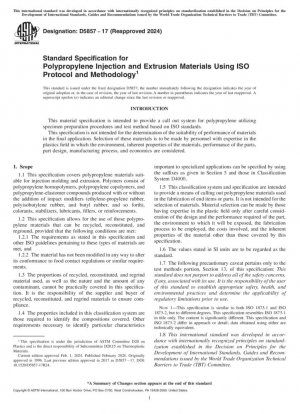 Especificación estándar para materiales de inyección y extrusión de polipropileno utilizando el protocolo y la metodología ISO