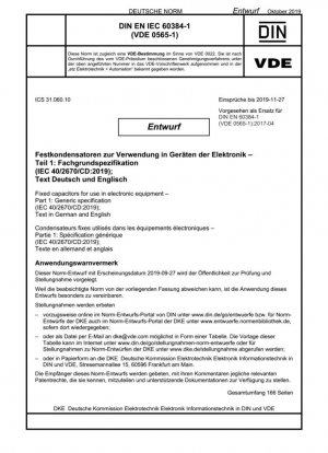 Condensadores fijos para uso en equipos electrónicos — Parte 1: Especificación genérica