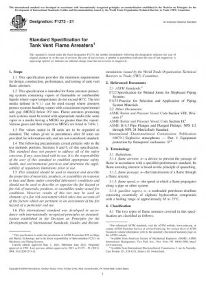 Especificación estándar para apagallamas de ventilación de tanques