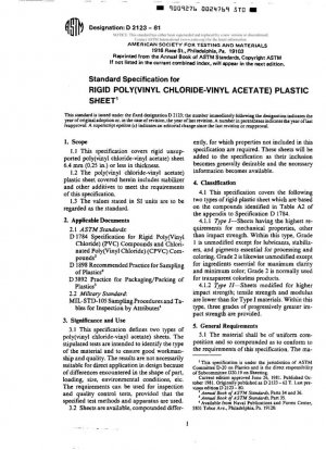 Especificación estándar para láminas de plástico rígido de policloruro de vinilo y acetato de vinilo