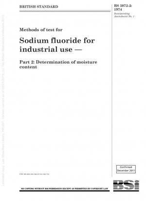 Métodos de prueba de fluoruro de sodio para uso industrial. Parte 2: Determinación del contenido de humedad.