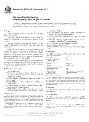 Especificación estándar para acetato de 2-etoxietilo (grado 99???%)