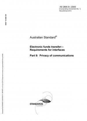 Transferencia electrónica de fondos - Requisitos para interfaces - Privacidad de las comunicaciones