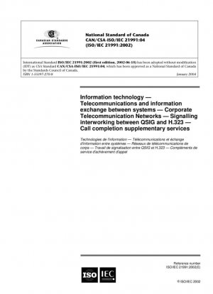 Tecnologías de la información - Telecomunicaciones e intercambio de información entre sistemas - Redes de Telecomunicaciones Corporativas - Interfuncionamiento de señalización entre QSIG y H.323 - Servicios suplementarios de finalización de llamadas