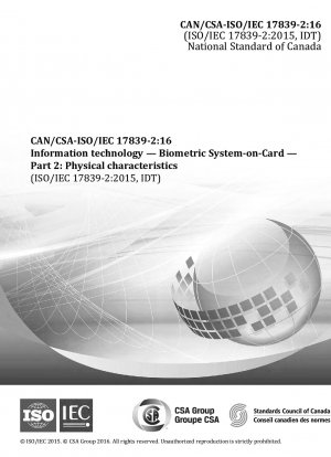 Tecnología de la información. Sistema biométrico en tarjeta. Parte 2: Características físicas.