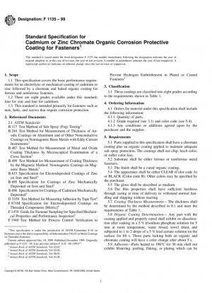 Especificación estándar para revestimiento protector orgánico contra la corrosión de cromato de cadmio o zinc para sujetadores