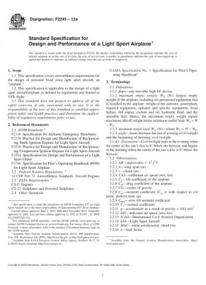 Especificación estándar para el diseño y desempeño de un avión deportivo ligero