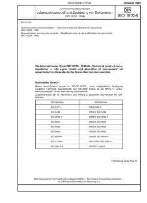 Documentación técnica del producto - Modelo de ciclo de vida y asignación de documentos (ISO 15226:1999)