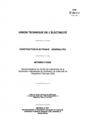Recomendaciones del comité de estaciones de prueba de la Comisión Internacional para la certificación de conformidad de equipos eléctricos (CEE)