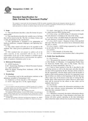 Especificación estándar para formato de datos para perfil de pavimento