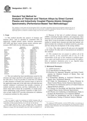 Método de prueba estándar para el análisis de titanio y aleaciones de titanio mediante espectrometría de emisión atómica de plasma de corriente directa y plasma acoplado inductivamente (metodología de prueba basada en el rendimiento)