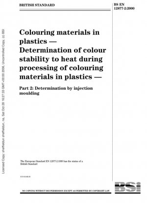 Materiales colorantes en plásticos. Determinación de la estabilidad del color al calor durante el procesamiento de materiales colorantes en plásticos. Determinación mediante moldeo por inyección.