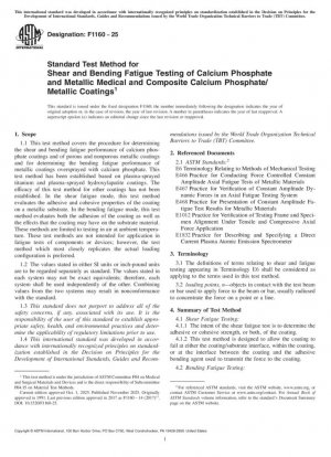 Metodo estandar de prueba para la fatiga de corte y flexion de recubrimientos medicos de fosfato de calcio y metalicos y compuestos fosfato de calcio/metalico