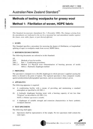 Métodos de prueba de paquetes de lana para detectar lana grasosa Método 1: Fibrilación de tejido de HDPE