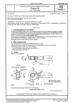 Conexiones mecánicas entre vehículos tractores y remolques - Argolla de tiro de 50 mm - Parte 1: Con manguito