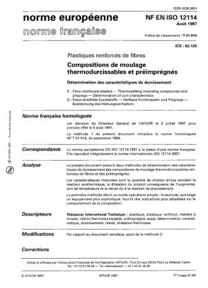 Plásticos reforzados con fibra. Compuestos de moldeo termoendurecibles y preimpregnados. Determinación de las características de curado.