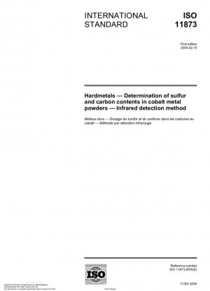 Metales duros - Determinación del contenido de azufre y carbono en polvos de metal de cobalto - Método de detección por infrarrojos
