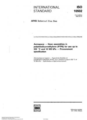 Aeroespacial; conjuntos de mangueras de politetrafluoroetileno (PTFE) para uso hasta 232 °C y 10500 kPa; especificación de adquisición