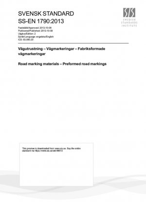 Road marking materials - Preformed road markings