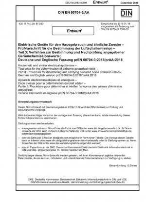 Aparatos electrodomésticos y análogos. Métodos de ensayo para la determinación de las emisiones acústicas de ruido aéreo. Parte 3: Determinación y verificación de los valores declarados de emisión de ruido.