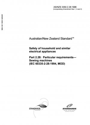 Seguridad de aparatos eléctricos domésticos y similares Parte 2.28: Requisitos particulares - Máquinas de coser