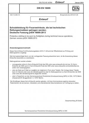 Ropa de protección para bomberos: requisitos de rendimiento de la ropa de protección para rescate técnico