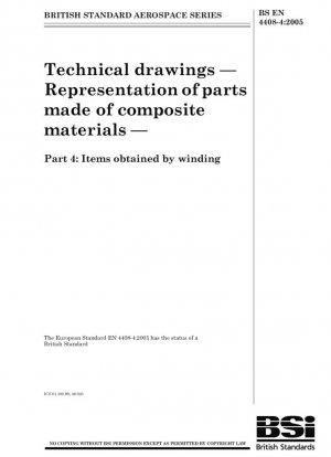 Serie aeroespacial - Dibujos técnicos - Representación de piezas fabricadas en materiales compuestos - Artículos obtenidos por bobinado