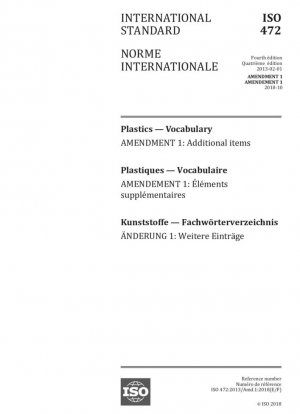 Plásticos — Vocabulario — Enmienda 1: Elementos adicionales